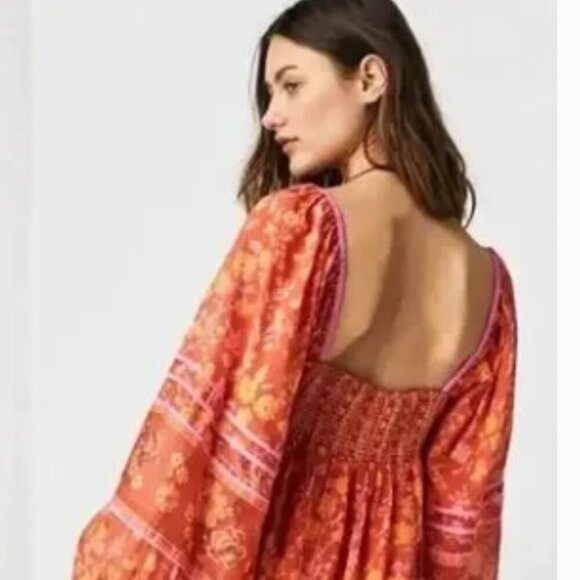 Free People Babydoll Dress Endless Afternoon Floral Mini Boho  Size M NWT - Picture 5 of 14